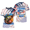 Maxcorners Don't Bother Me While I'm Fishing Beer Patriotic Fishing Shirt, SPF Shirt For Men, Funny Fishing Shirt
