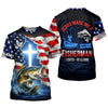 Maxcorners Jesus Made Me A Fisherman Shirt Christian, Patriotic Bass Fishing Tee For Men, Fishing UPF Shirts