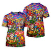 Maxcorners Psychedelic Mushroom Forest Fantasy Golf Polo, Women's Golf Polo, Printed Golf Shirt LM1507