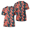 Maxcorners Tropical Palm Leaf And Rifle Pattern Coral Golf Polo, Women’s Golf Apparel, Performance Golf Shirt LM1507