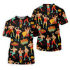 Maxcorners Black Lucha Libre Mexican Wrestler Pattern Golf Shirt, Ladies Golf Shirts, Golf Polo For Women LM1507