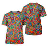 Maxcorners Colorful Abstract Circle Pattern Polo Shirt, Printed Golf Shirt, Hawaiian Golf Shirt, Women’s Golf Tops LM1507