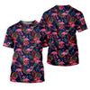 Maxcorners Dark Tropical Pink Flamingo Pattern Golf Shirt, Women’s Golf Apparel, Hawaiian Golf Shirt, Golf Polo For Women LM1507