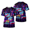 Maxcorners 80s Retro Party Golf Shirt, Neon Synthwave Sunset Pattern, Golf Shirt For Women LM1507