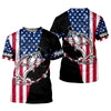 Maxcorners American Flag Fishing Shirt, Personalized Bass Fishing UPF Long Sleeve Shirt for Men