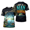 Maxcorners Just A Man Who Loves Fishing Camo Fishing Shirt, Fisherman Gift, SPF Shirt For Men