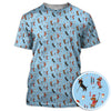 Maxcorners Christmas Dachshund Pattern Polos, Funny Xmas Wiener Dog Golf Shirt, Festive Golf Gift For Men