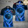 Maxcorners Bowling Cosmic Flame Lightning Ball Multicolor Options Personalized Name, Team Name 3D Shirt (4 Colors)