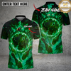 Maxcorners Bowling Cosmic Flame Lightning Ball Multicolor Options Personalized Name, Team Name 3D Shirt (4 Colors)