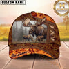 Maxcorners Hunting Whitetail Orange Camo Personalized Name Unisex 3D Cap