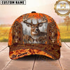 Maxcorners Deer Hunting Whitetail Bucks Woodland Camo Personalized Name Unisex 3D Cap