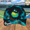 Maxcorners Pickleball Cap Purple Flame Lucky Shamrock Design Personalized Name 3D Cap