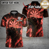 Maxcorners Dart Player Neon Tiger Spirit Multicolor Options Personalized Name, Team Name 3D Shirt (4 Colors)