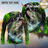 Maxcorners Fishing Neon Green Flame Thunder Multicolor Options Personalized Name, Team Name 3D (12 Fish Species)