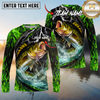 Maxcorners Fishing Neon Green Flame Thunder Multicolor Options Personalized Name, Team Name 3D (12 Fish Species)