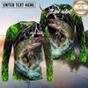 Maxcorners Fishing Neon Green Flame Thunder Multicolor Options Personalized Name, Team Name 3D (12 Fish Species)