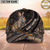Maxcorners Hunting Cap Whitetail Buck Woodland Camouflage Stripe Design Multi Options Personalized Name 3D Cap