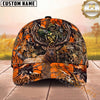 Maxcorners Hunting Hunter Skull Orange Camo Multi Options Personalized Name 3D Cap