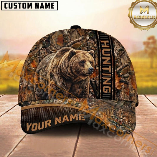 Maxcorners Hunting Woodland Camo Graphic Multi Options Personalized Name 3D Cap