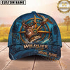 Maxcorners Wildlife Outdoors Hunting Fishing Compass Forest Design Multi Options Personalized Name 3D Cap