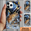 Maxcorners Fishing Modern Abstract Graphic Multicolor Options Personalized Name Phone Case (12 Fish Species)