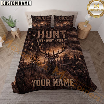 Maxcorners Deer Hunting Elk Wilderness Personalized Name 3D Bedding Set