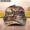 Maxcorners Whitetail Deer Buck Majestic Antlers Mountain Forest Torn Paper Personalized Name 3D Cap