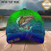 Maxcorners Water Splash Scale Pattern Fishing Cap Personalized Name 3D Cap
