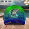 Maxcorners Water Splash Scale Pattern Fishing Cap Personalized Name 3D Cap