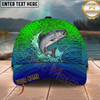 Maxcorners Water Splash Scale Pattern Fishing Cap Personalized Name 3D Cap
