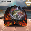 Maxcorners Lightning Fire Thunder Fishing Cap Personalized Name 3D Cap