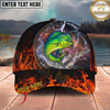 Maxcorners Lightning Fire Thunder Fishing Cap Personalized Name 3D Cap