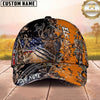 Maxcorners Hunting Whitetail American Flag Camo Multi Options Personalized Name Unisex 3D Cap