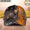 Maxcorners Hunting Whitetail American Flag Camo Multi Options Personalized Name Unisex 3D Cap