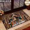 Maxcorners Duck Hunting Dog Golden Retriever Mallard Personalized Name Unisex 3D Doormat