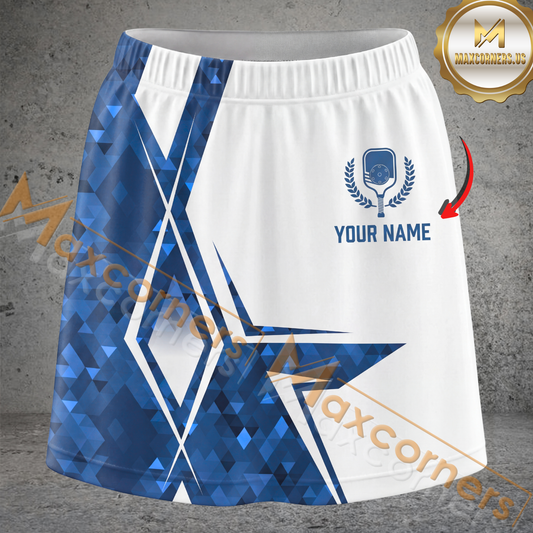 Maxcorners Pickleball Champion Crest Multicolor Options Personalized 3D Skort