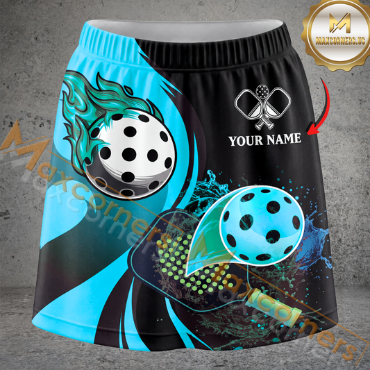Maxcorners Pickleball Color Splash Paddle Multicolor Options Personalized 3D Skort