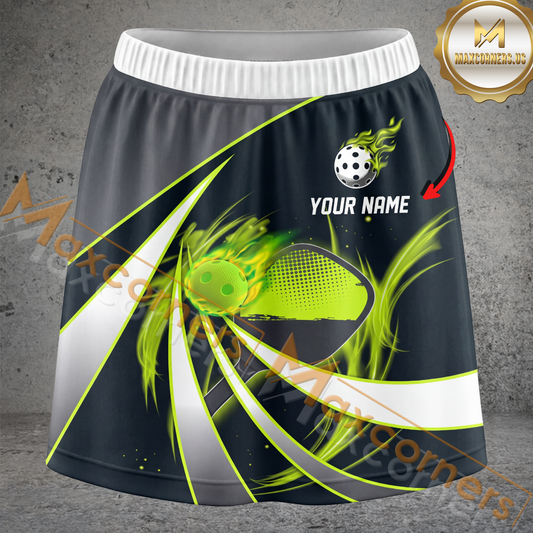 Maxcorners Pickleball Neon Energy Multicolor Options Personalized 3D Skort