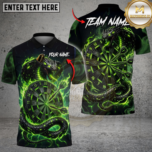 Maxcorners Dart Snake Electric Lightning Elements Multi Options Personalized Name, Team Name Unisex 3D Shirt (4 Colors)
