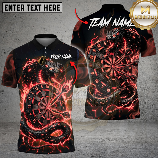 Maxcorners Dart Snake Electric Lightning Elements Multi Options Personalized Name, Team Name Unisex 3D Shirt (4 Colors)