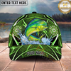 Maxcorners Green Neon Hex Pattern Personalized Name 3D Cap