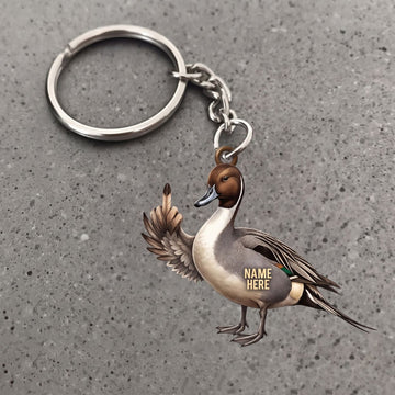 Maxcorners Northern Pintail Duck Middle Finger Rude Waterfowl Custom Name Gift 2D Flat Arcrylic Ornament, Keychain
