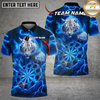 Maxcorners Dart Angry Tiger Claw Electric Lightning Effects Dark Teal Background Multi Options Personalized Name, Team Name Unisex 3D Shirt (4 Colors)