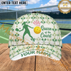 Maxcorners Pickleball Queen Of The Court Green Pattern Personalized Name 3D Cap (4 Colors)
