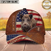 Maxcorners Hunting American Flag Rustic Personalized Name Unisex 3D Cap