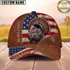 Maxcorners Hunting American Flag Rustic Personalized Name Unisex 3D Cap