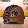 Maxcorners Hunting American Flag Camo Personalized Name Unisex 3D Cap