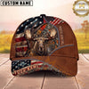 Maxcorners Hunting American Flag Camo Personalized Name Unisex 3D Cap