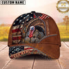 Maxcorners Hunting American Flag Camo Personalized Name Unisex 3D Cap