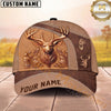 Maxcorners  Hunting Rustic Brown Leather Personalized Name Unisex 3D Cap